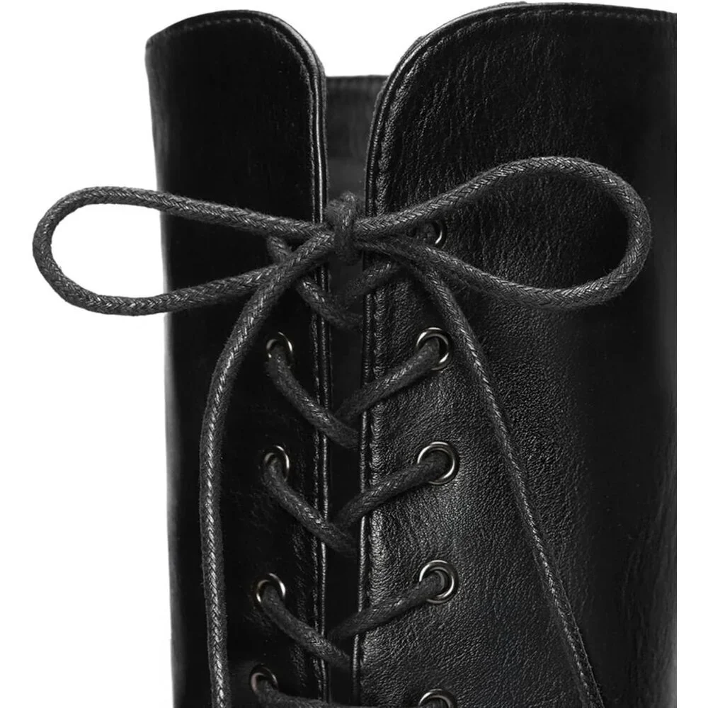 Women Black Pu Textile Over The Knee High Low Block Heel Pointed Toe Riding Boot